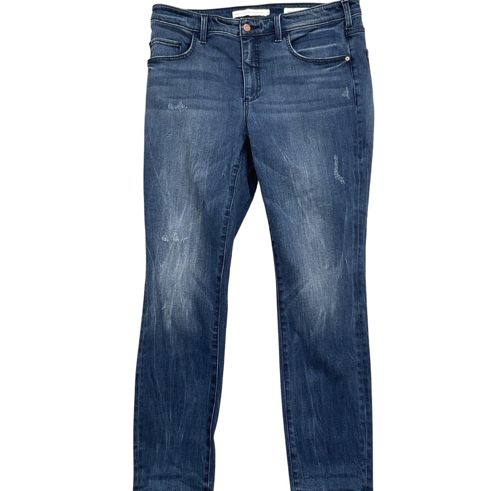 Pilcro the Letterpress Jeans Women 32 35W 28L Blue Distress High Rise Skinny